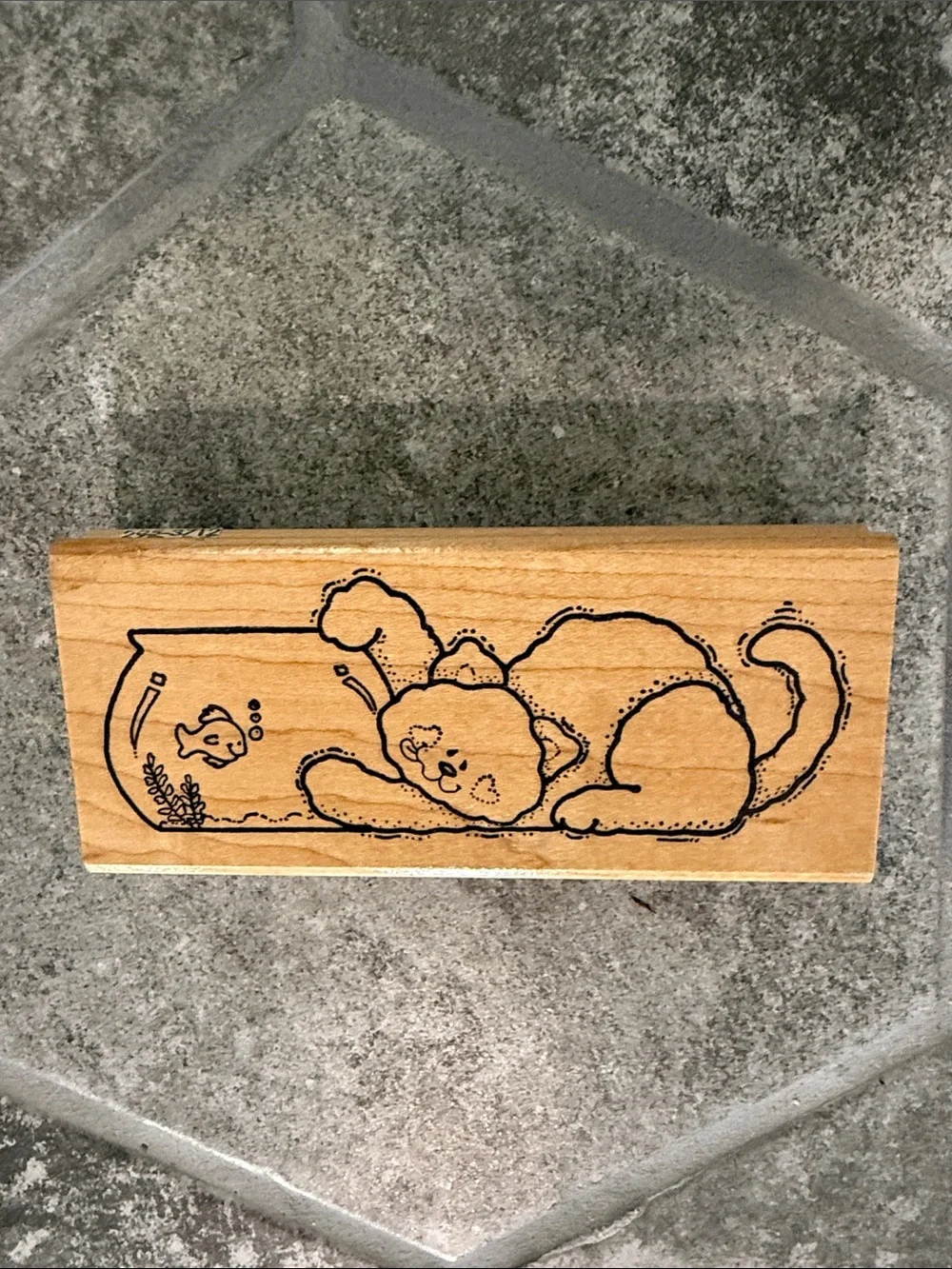 Cats and Bears Wooden Rubber Stamp 8 Stamp Set -All Night Media, Rubber Stampede